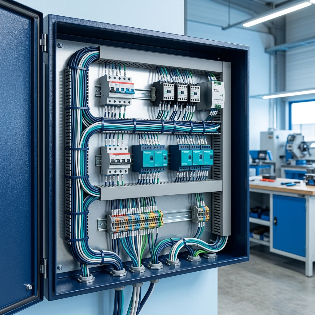 Quadro de comando elétrico montado sob medida